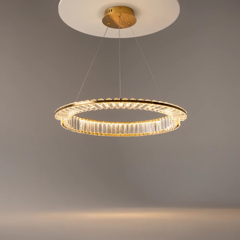 Lustra din Metal Alama si Cristal Transparent H12xD60cm Krone