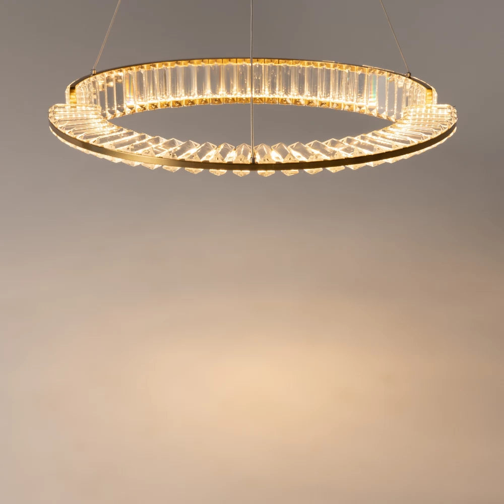 Lustra din Metal Alama si Cristal Transparent H12xD60cm Krone