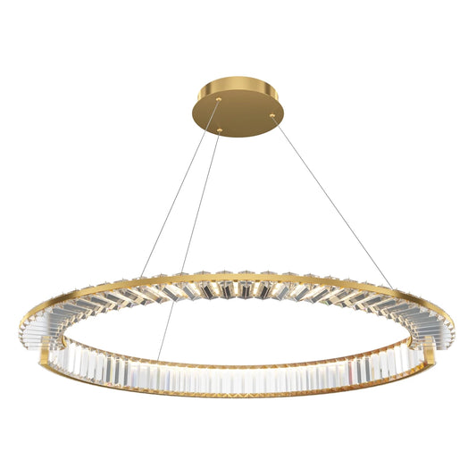 Lustra din Metal Alama si Cristal Transparent H12xD80cm Krone
