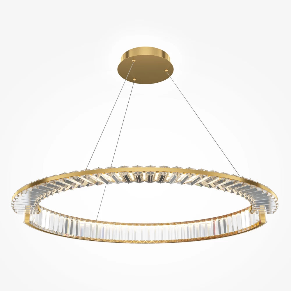 Lustra din Metal Alama si Cristal Transparent H12xD80cm Krone