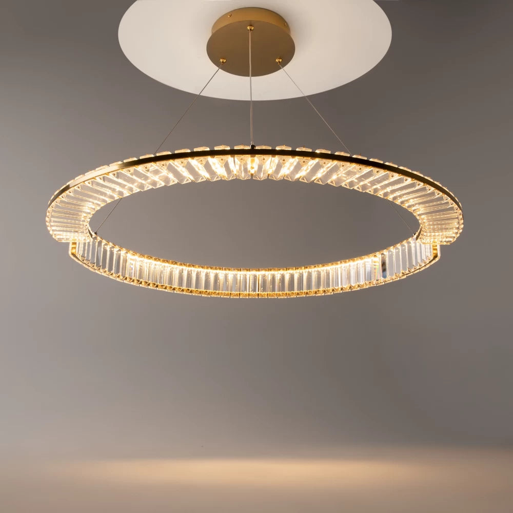 Lustra din Metal Alama si Cristal Transparent H12xD80cm Krone