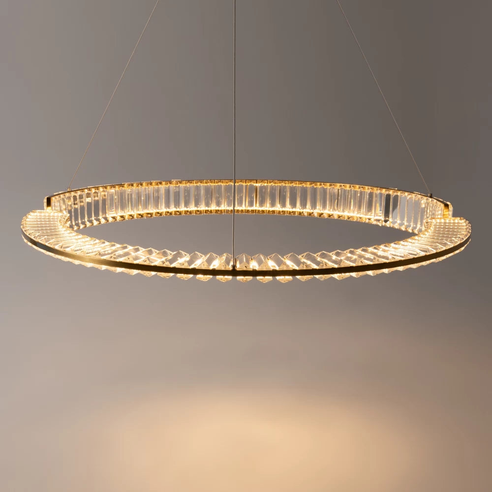 Lustra din Metal Alama si Cristal Transparent H12xD80cm Krone