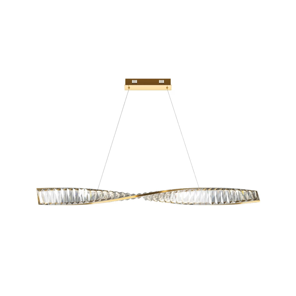 Lustra din Metal Alama si Cristal Transparent H311.1xL100cm Krone