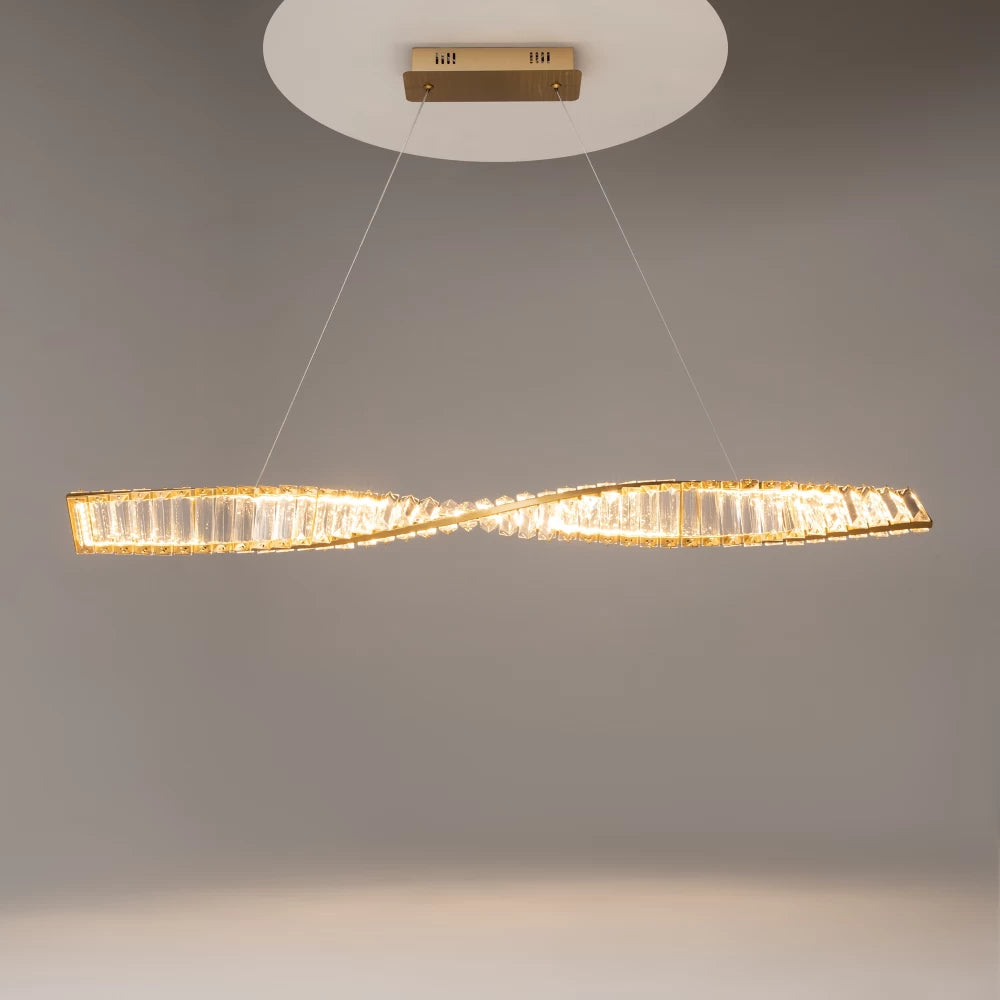 Lustra din Metal Alama si Cristal Transparent H311.1xL100cm Krone
