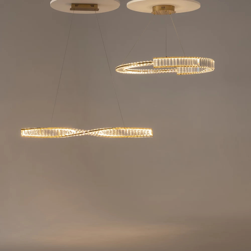 Lustra din Metal Alama si Cristal Transparent H311.1xL100cm Krone