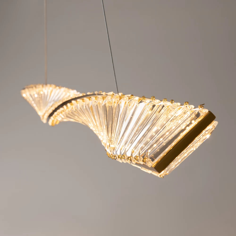 Lustra din Metal Alama si Cristal Transparent H311.1xL100cm Krone