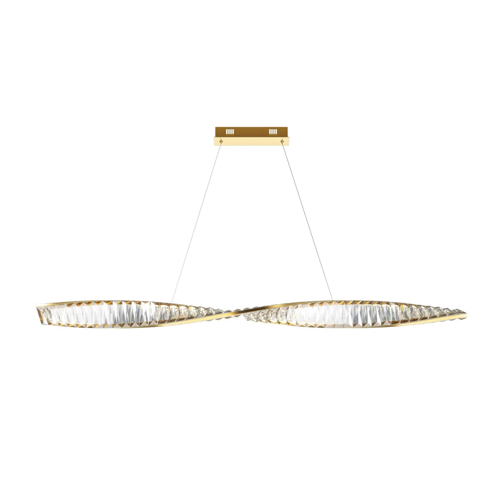 Lustra din Metal Alama si Cristal Transparent H311.1xL120cm Krone