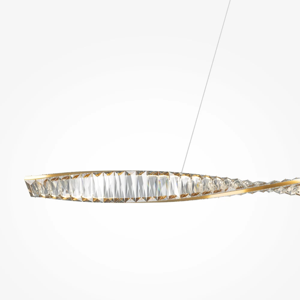 Lustra din Metal Alama si Cristal Transparent H311.1xL120cm Krone