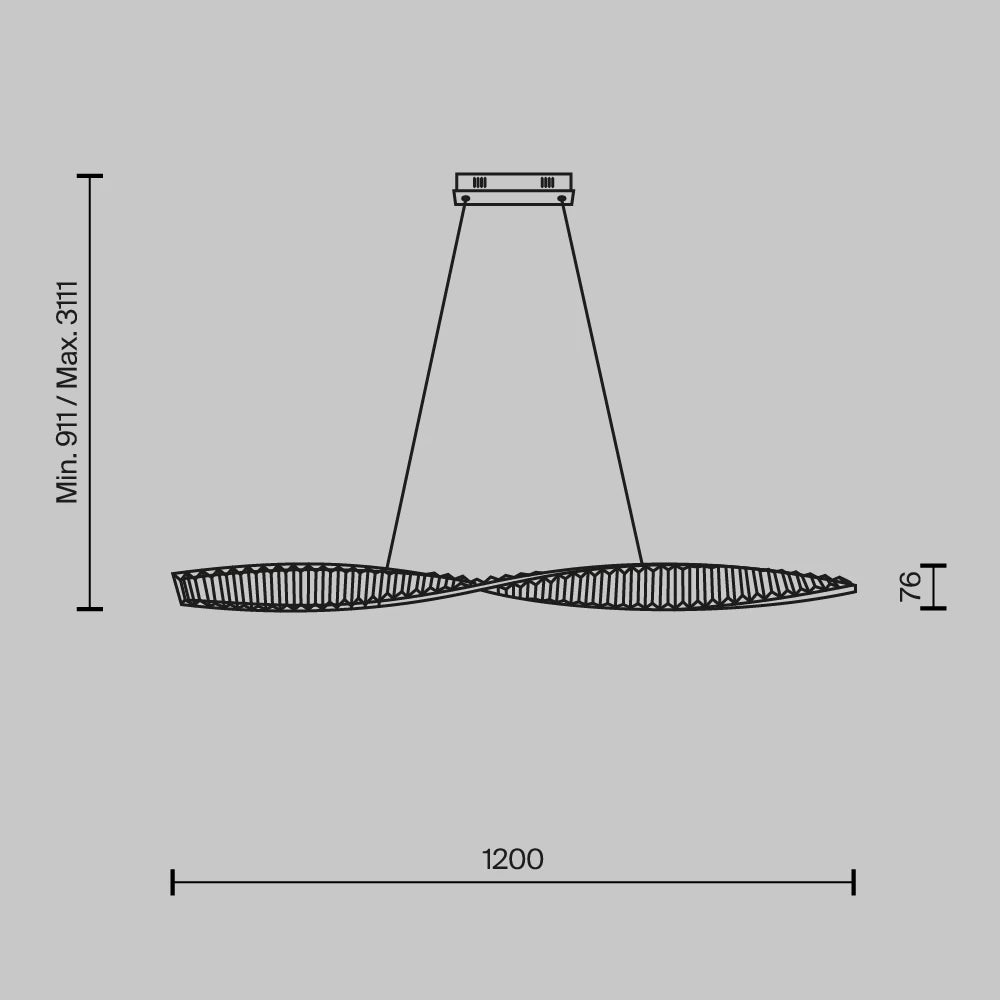 Lustra din Metal Alama si Cristal Transparent H311.1xL120cm Krone