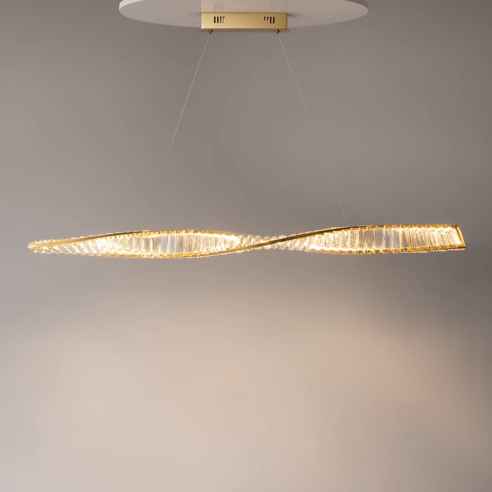Lustra din Metal Alama si Cristal Transparent H311.1xL120cm Krone