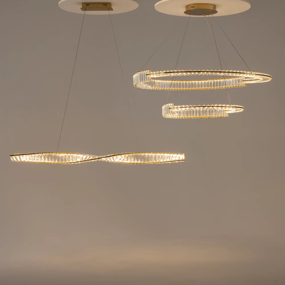 Lustra din Metal Alama si Cristal Transparent H311.1xL120cm Krone