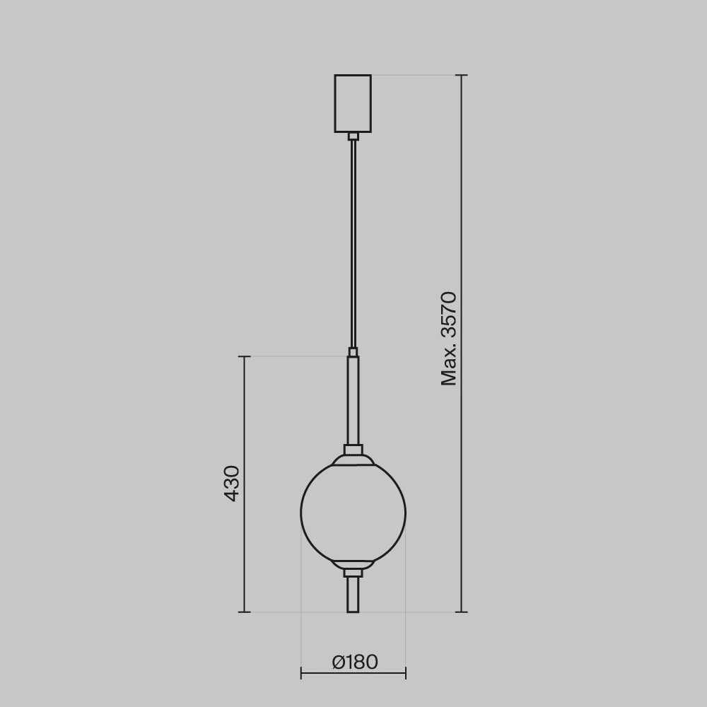 Pendul din Metal Alama si Sticla Alb H351xL18cm The Sixth Sense