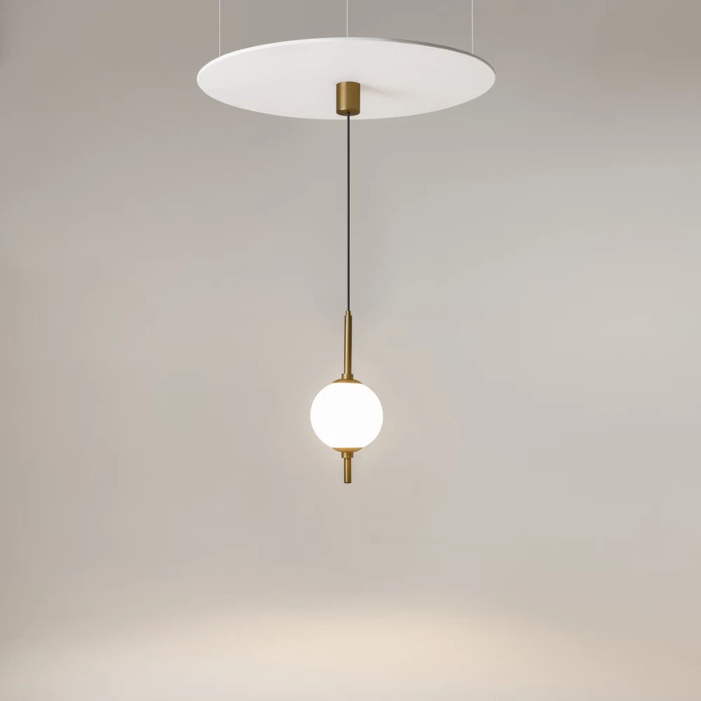 Pendul din Metal Alama si Sticla Alb H351xL18cm The Sixth Sense