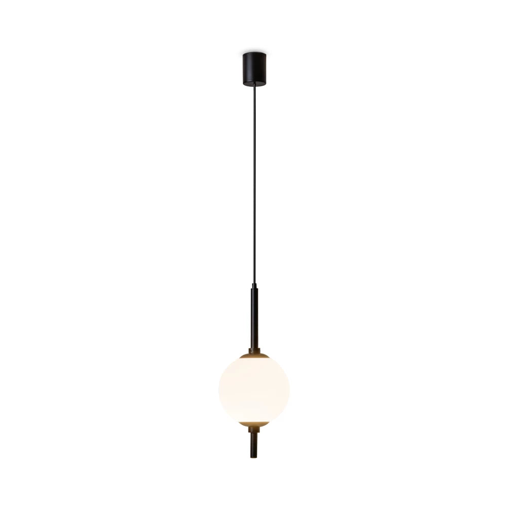 Pendul din Metal Negru si Sticla Alb H351xD18cm The Sixth Sense