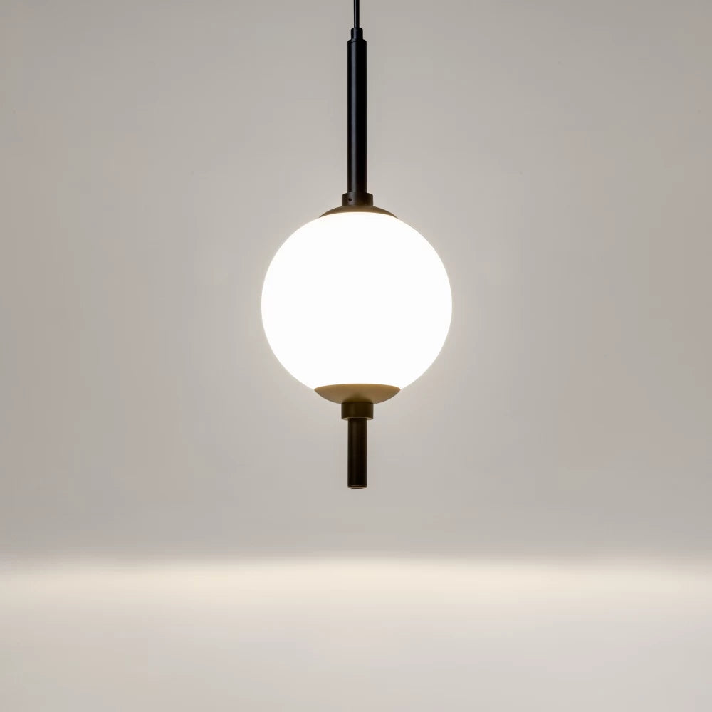Pendul din Metal Negru si Sticla Alb H351xD18cm The Sixth Sense