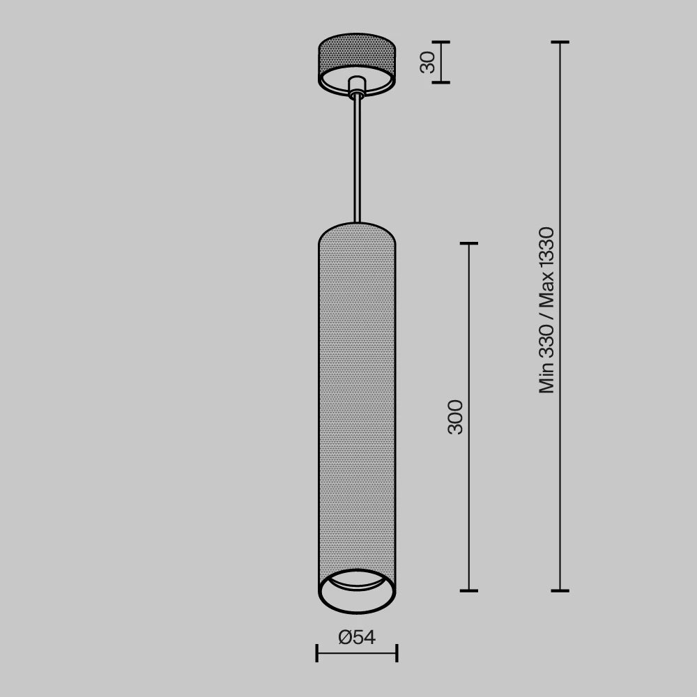 Pendul din Aluminiu Negru H30xD5.4cm Artisan