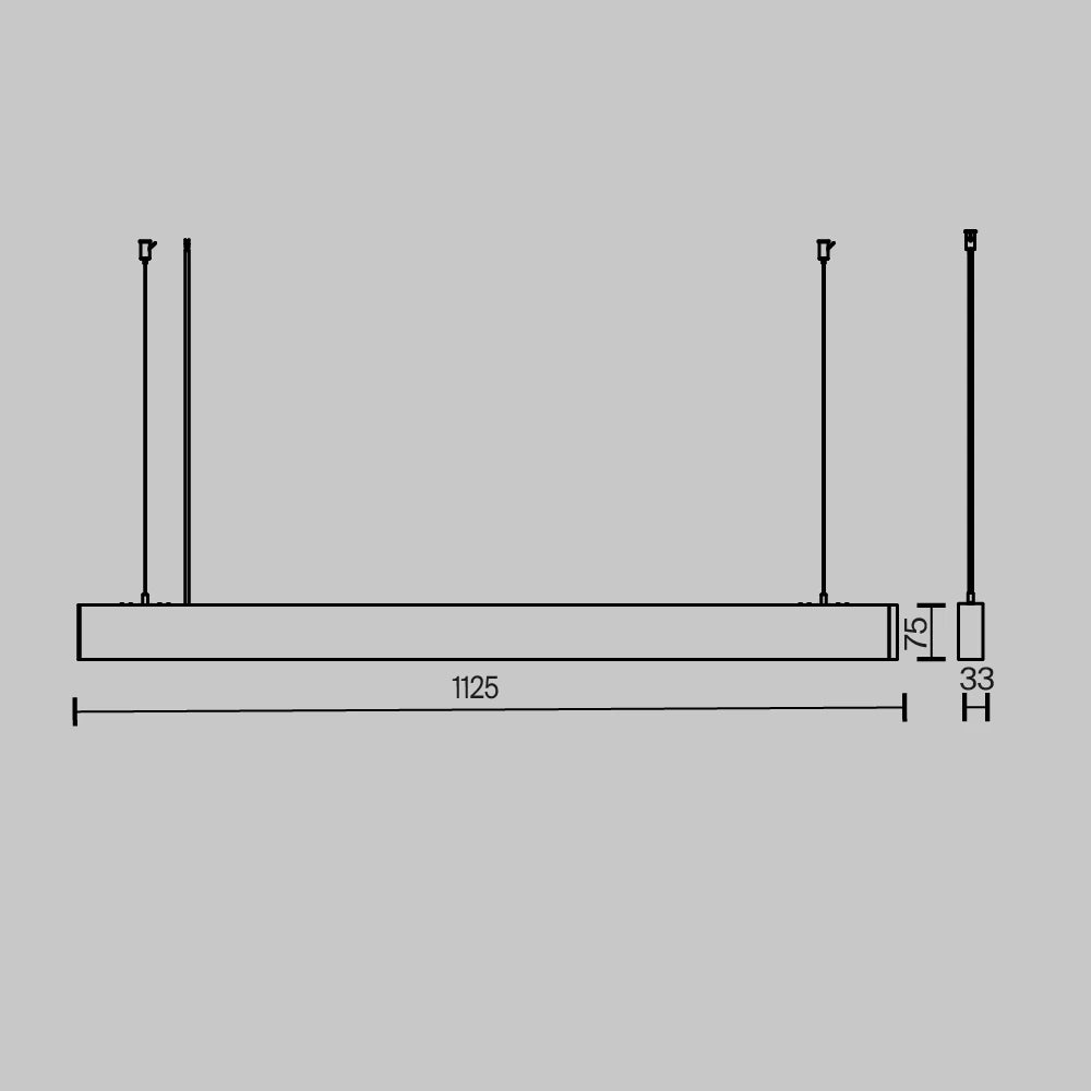 Lustra din Aluminiu Alb H7.5xL112.5cm BASIS