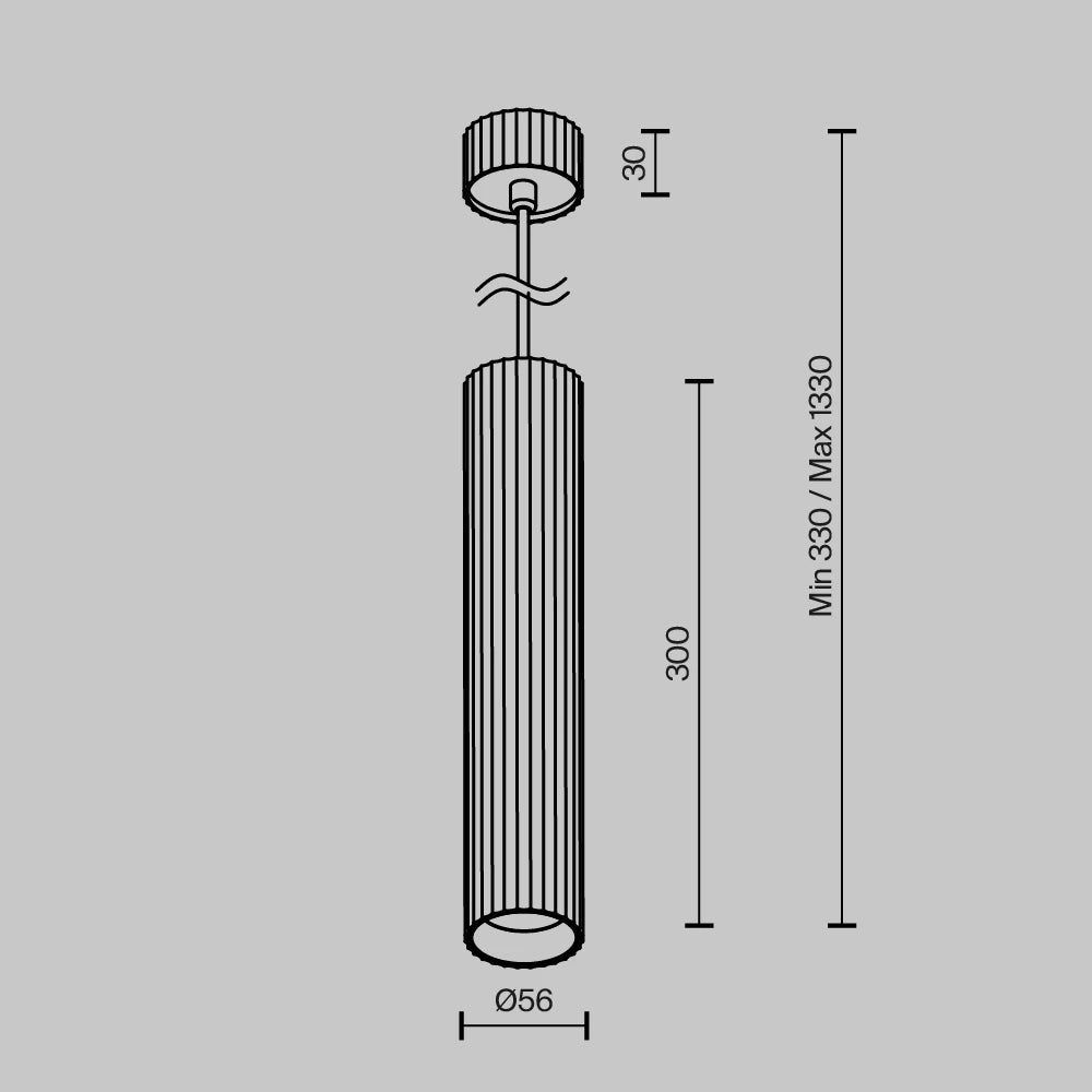 Pendul din Aluminiu Negru H133xL30cm Calipso