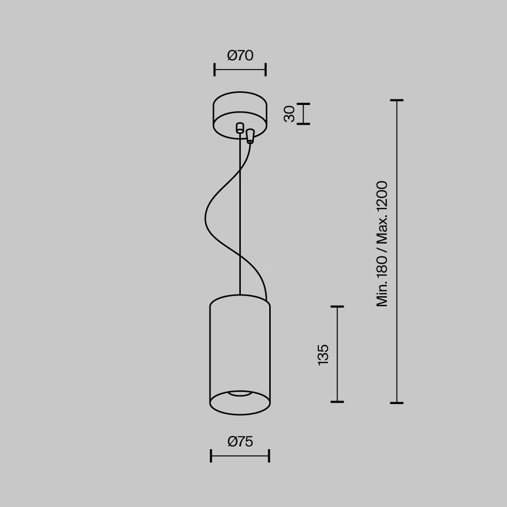Pendul din Aluminiu Auriu mat H13.5xD7.5cm Efir