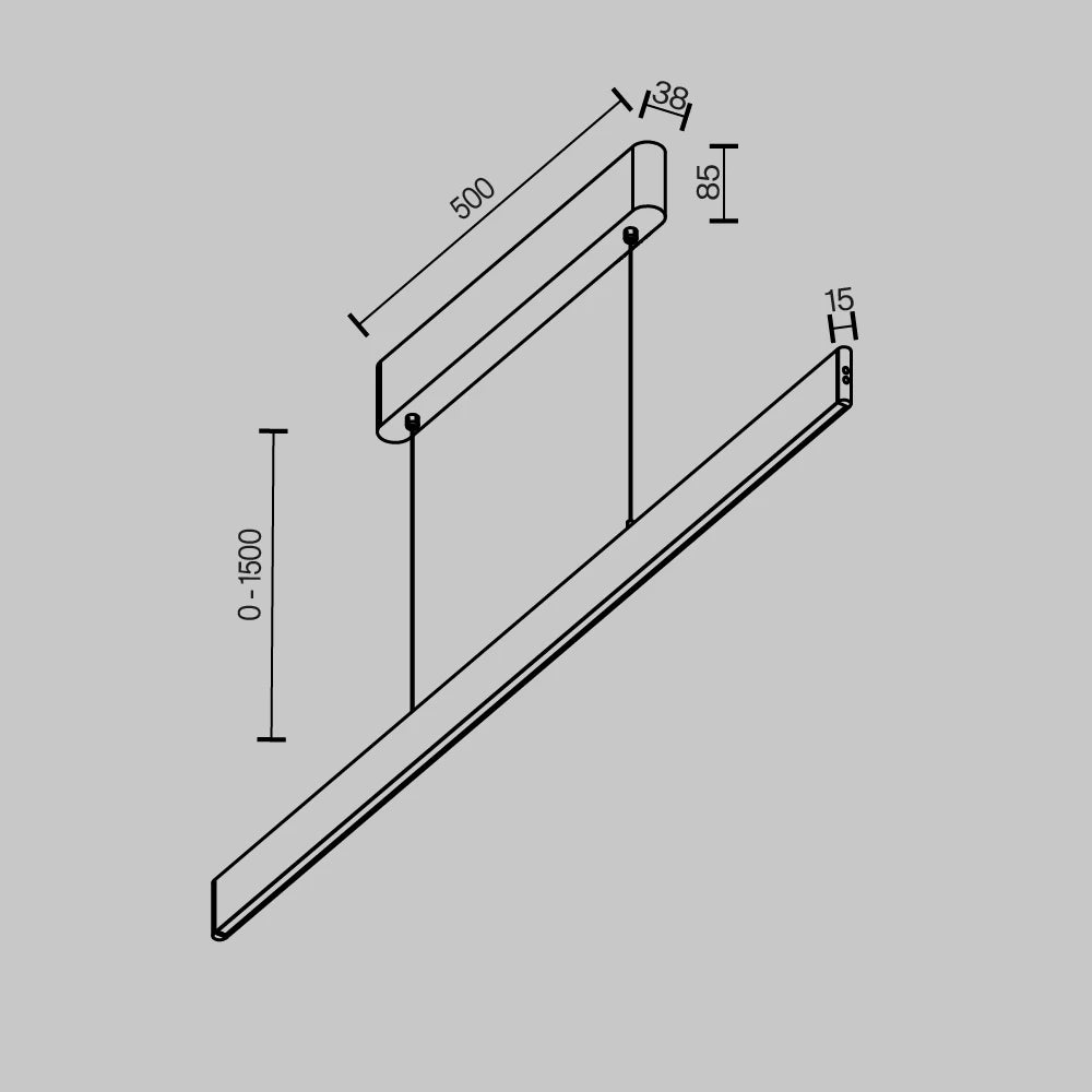 Lustra din Aluminiu Alama H7xL116cm Ephoria