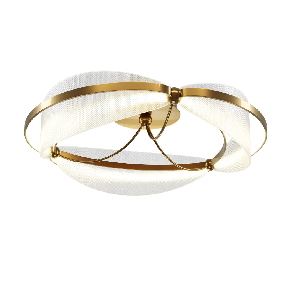Plafoniera din Aluminiu Alama si Acrilic Transparent H19xD60cm Breeze