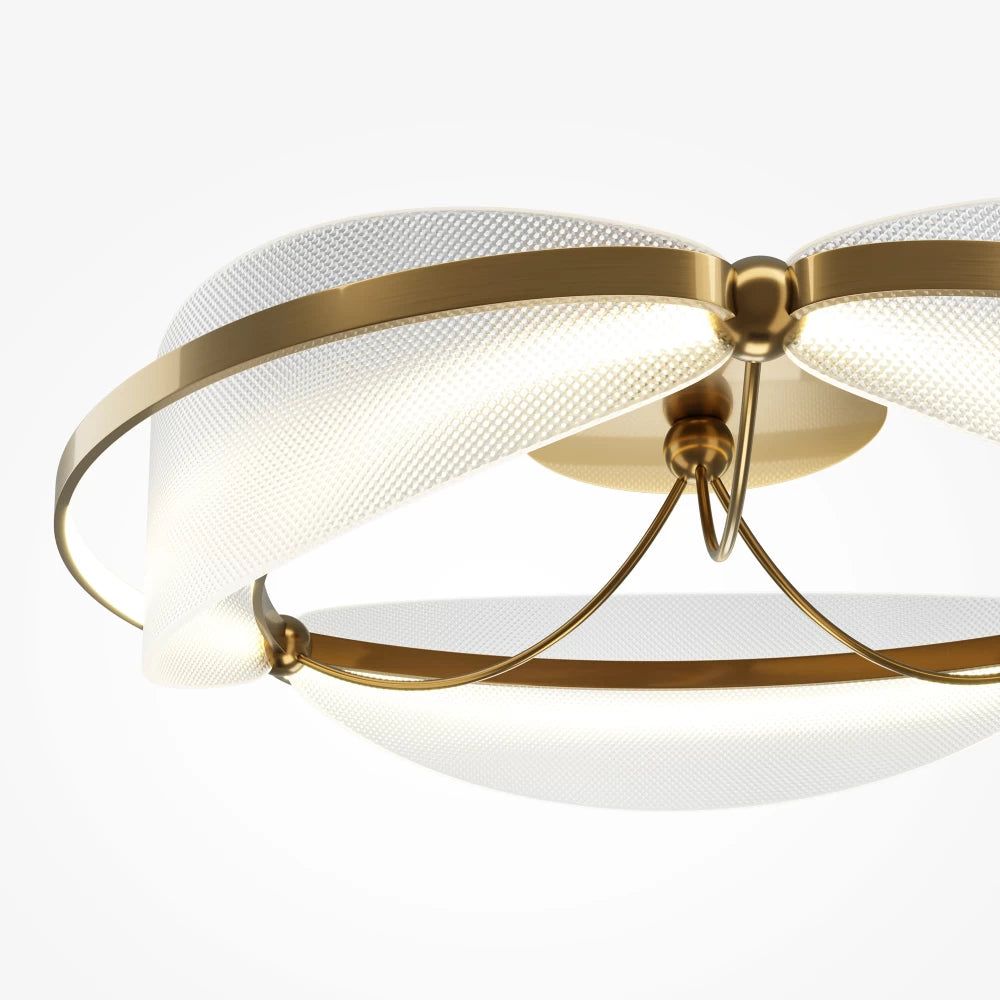 Plafoniera din Aluminiu Alama si Acrilic Transparent H19xD60cm Breeze
