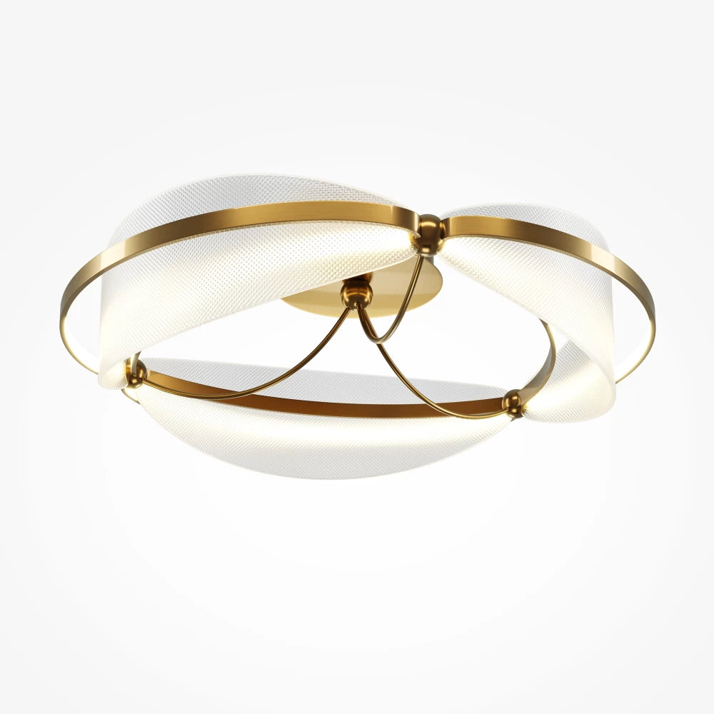 Plafoniera din Aluminiu Alama si Acrilic Transparent H19xD60cm Breeze