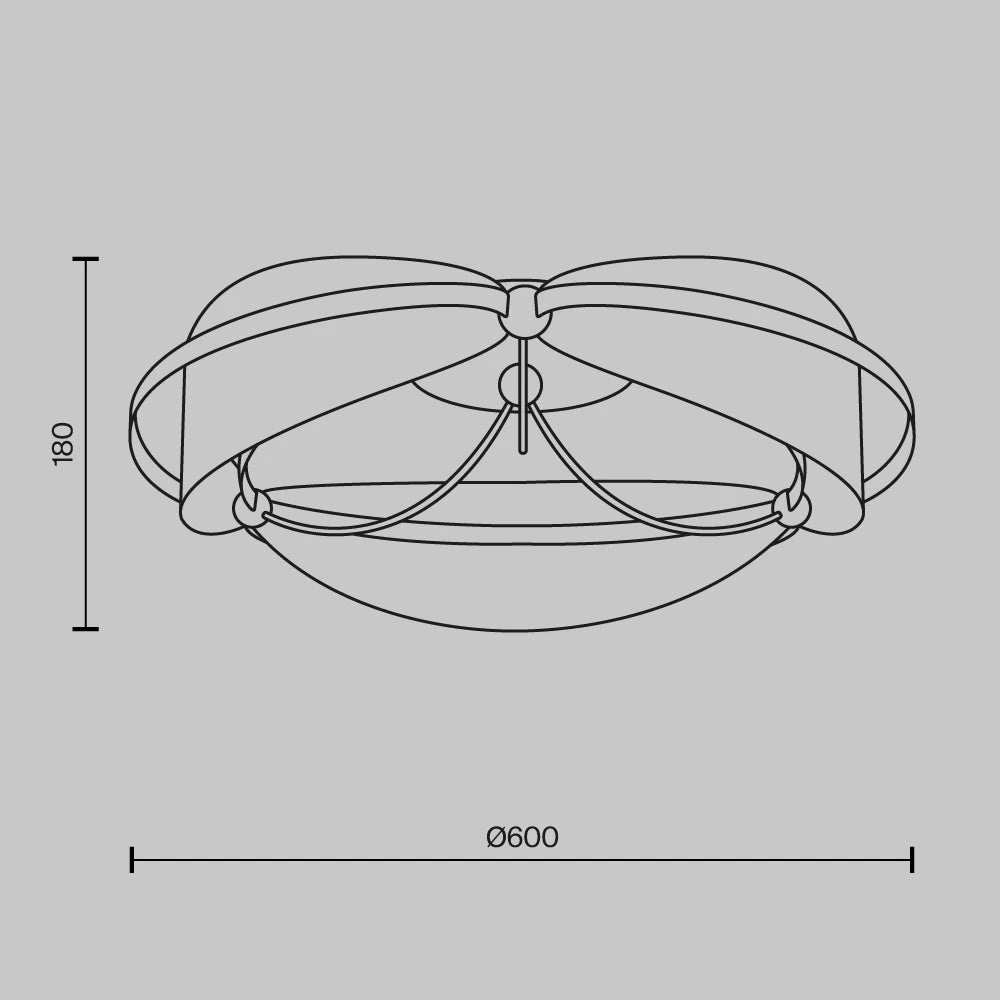 Plafoniera din Aluminiu Alama si Acrilic Transparent H19xD60cm Breeze
