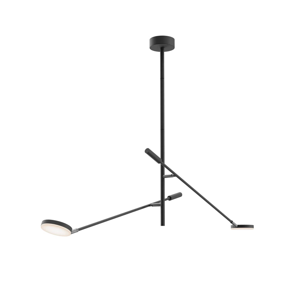Plafoniera din Metal Negru H100.4xL122.5cm Fad