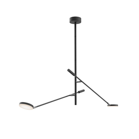 Plafoniera din Metal Negru H100.4xL122.5cm Fad