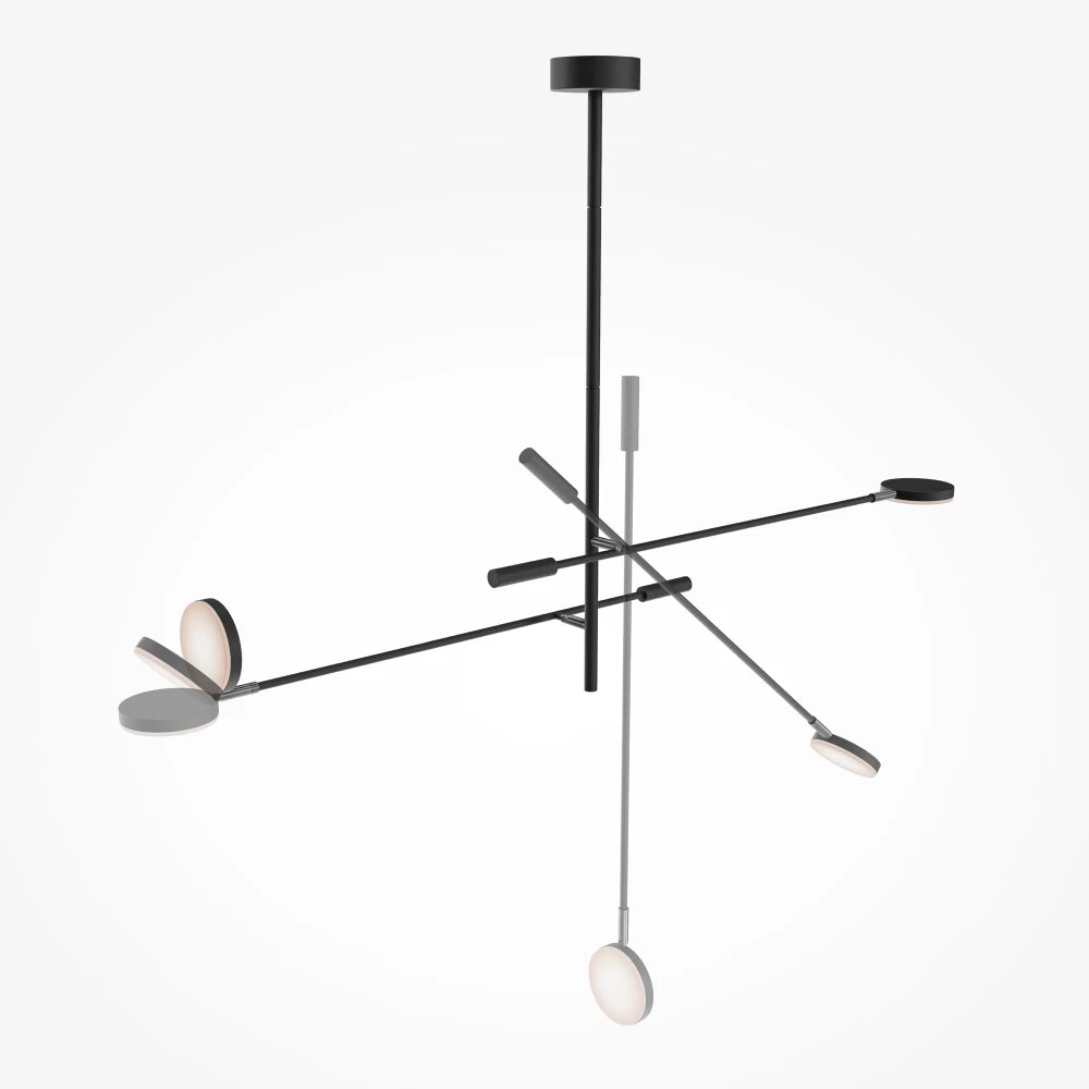 Plafoniera din Metal Negru H100.4xL122.5cm Fad