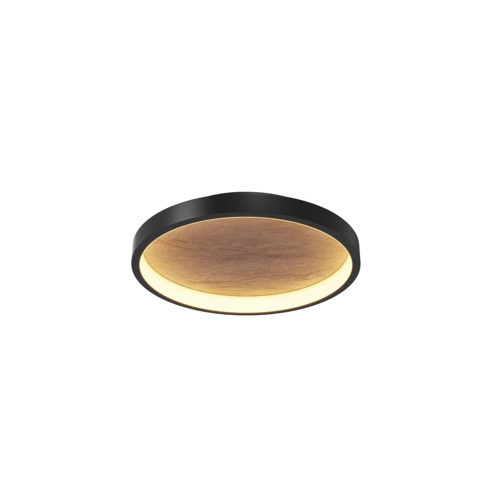 Plafoniera din Metal Negru si Piatra Negru H7xD40.5cm Orign