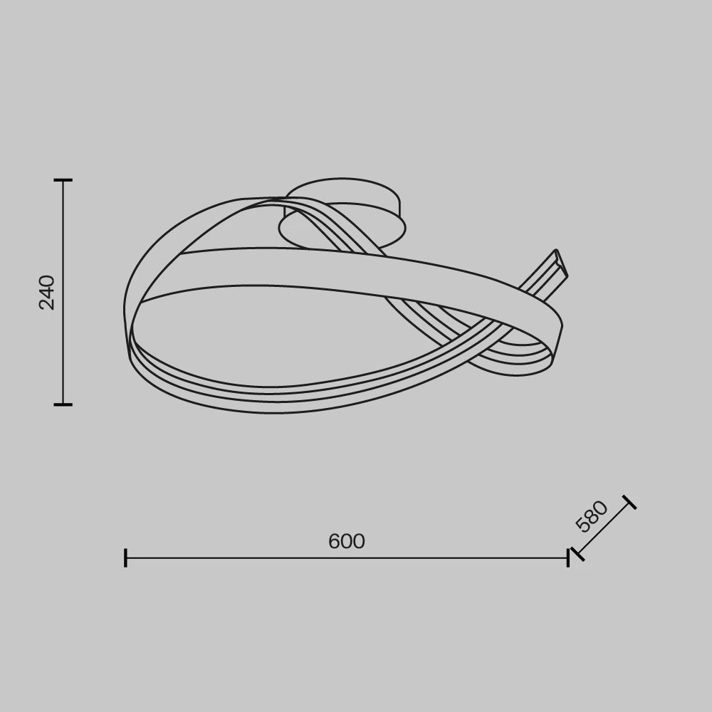 Plafoniera din Aluminiu Alama si Silicon Alb H24xL60cm Plons