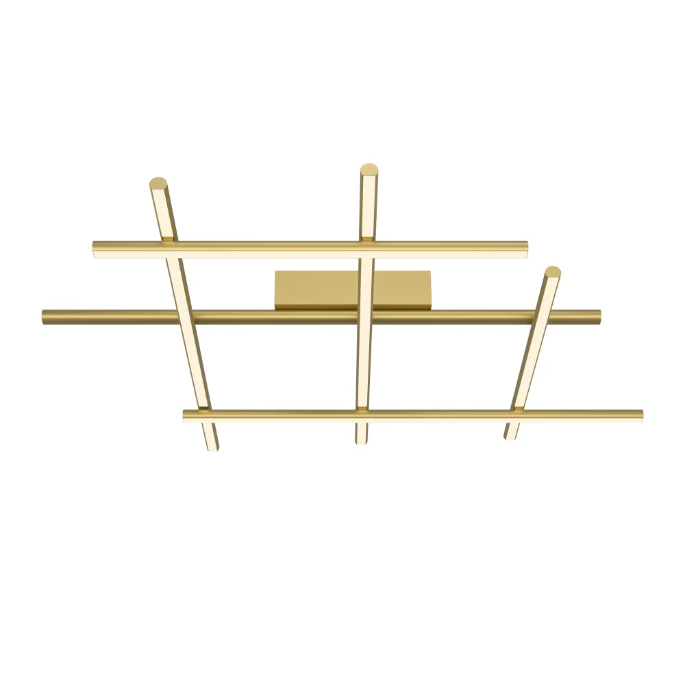 Plafoniera din Aluminiu Auriu si Silicon Alb H13xL85cm Radiance