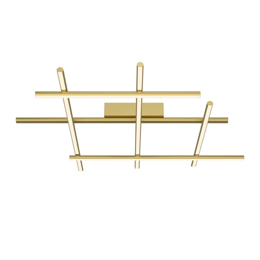 Plafoniera din Aluminiu Auriu si Silicon Alb H13xL85cm Radiance