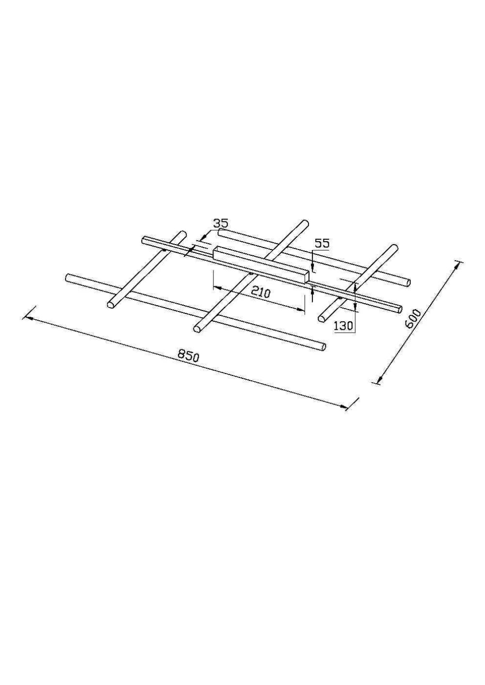 Plafoniera din Aluminiu Auriu si Silicon Alb H13xL85cm Radiance