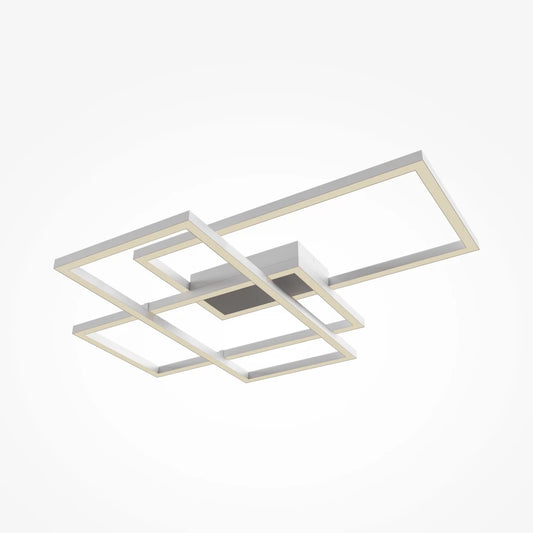 Plafoniera din Aluminiu Alb si Acrilic Alb H8xL67cm Rida