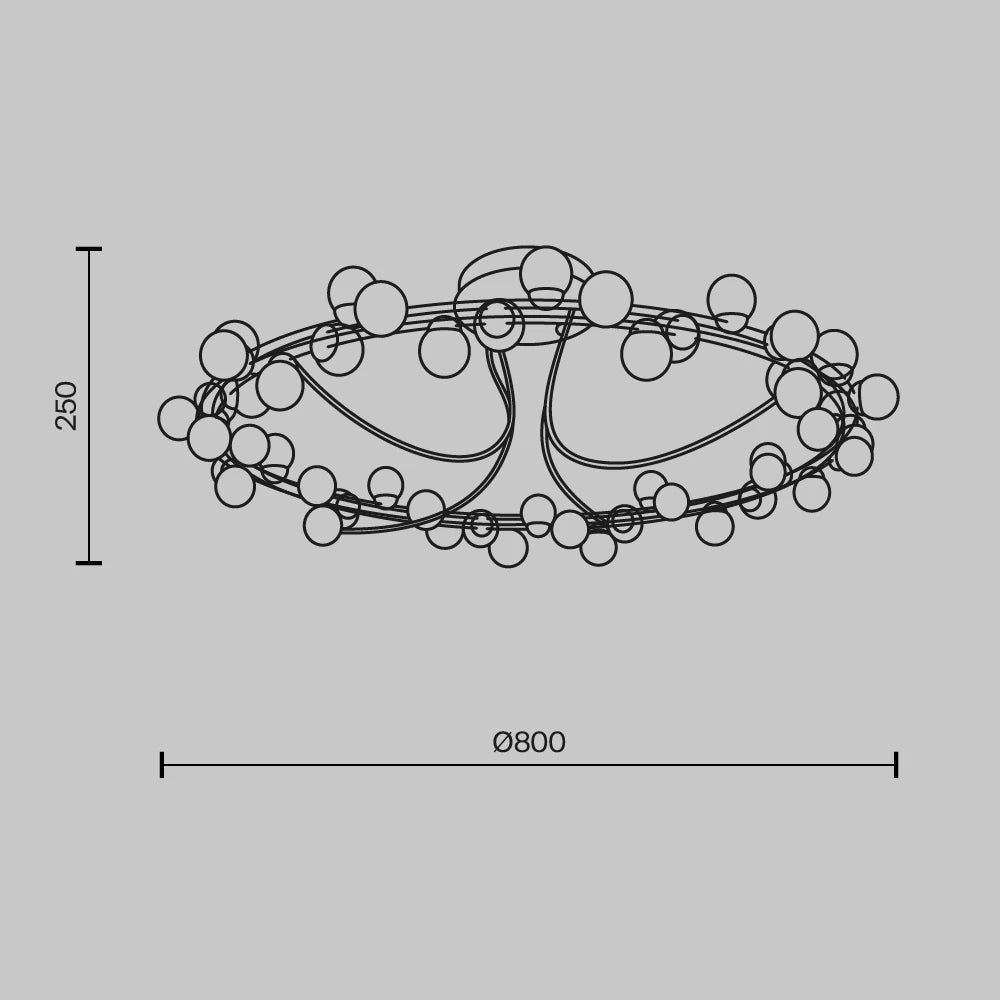 Plafoniera din Otel inoxidabil Auriu si Plastic Alb H25xD80cm Tessara