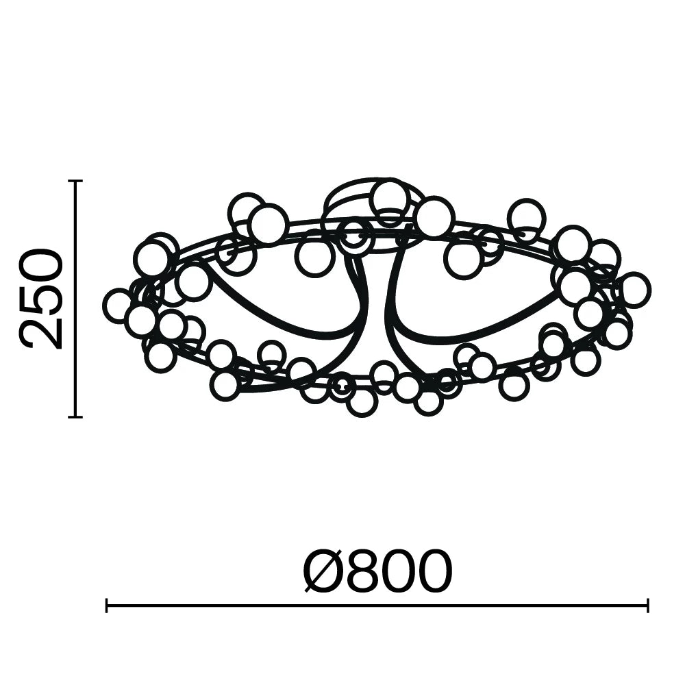 Plafoniera din Otel inoxidabil Auriu si Plastic Alb H25xD80cm Tessara