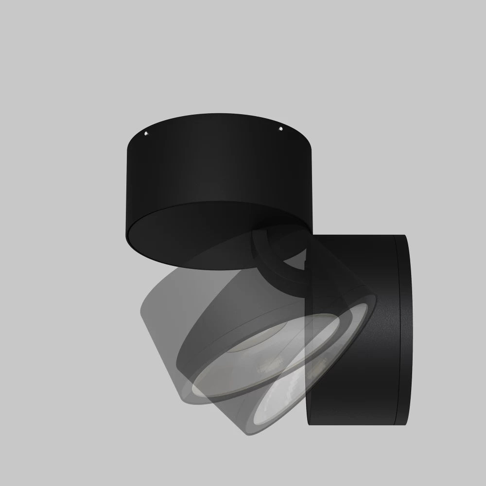 Spot aplicat din Metal/Sticla Gri grafit H9xD9cm Spin