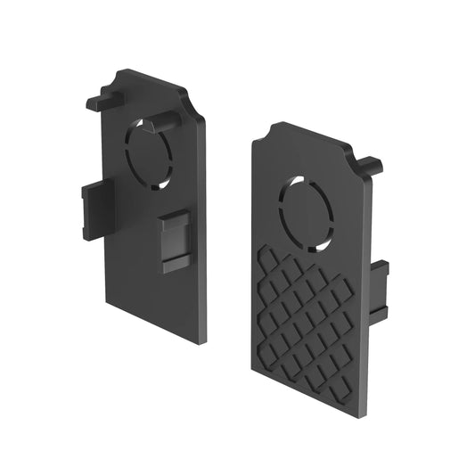 Set 2 capace pentru sina Exility incastrata gips-carton din Plastic Negru
