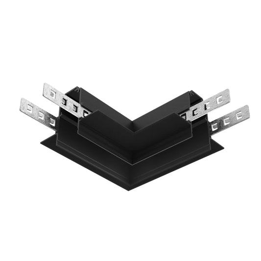 Conector L pentru sina gips-carton incastrata 12.5mm Exility din Aluminiu Negru