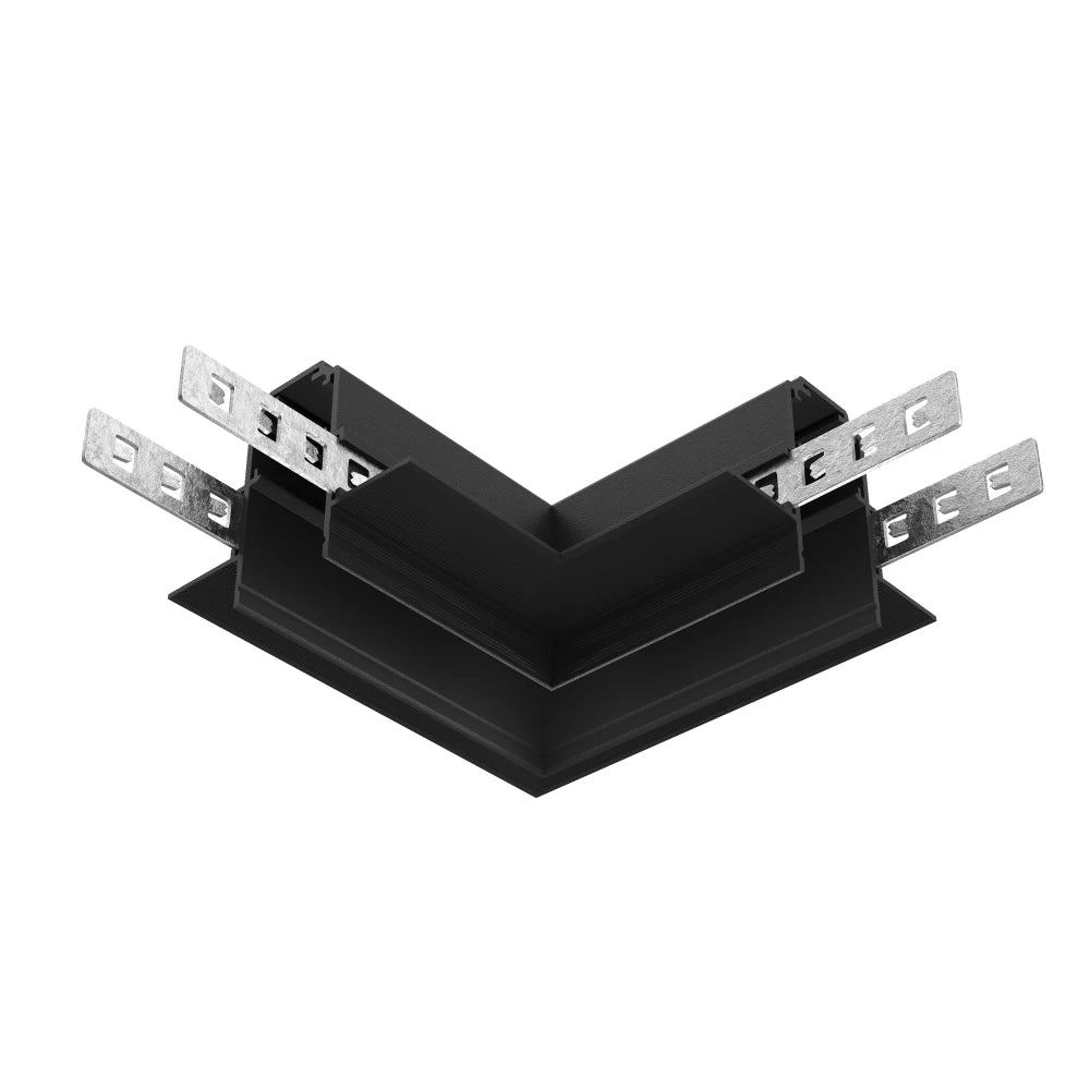 Conector L pentru sina gips-carton incastrata 12.5mm Exility din Aluminiu Negru