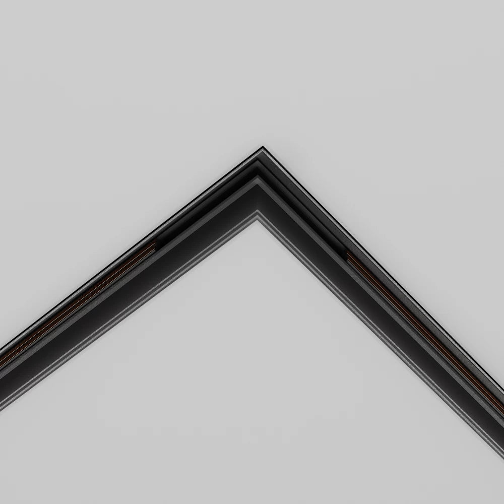 Conector L pentru sina gips-carton incastrata 12.5mm Exility din Aluminiu Negru