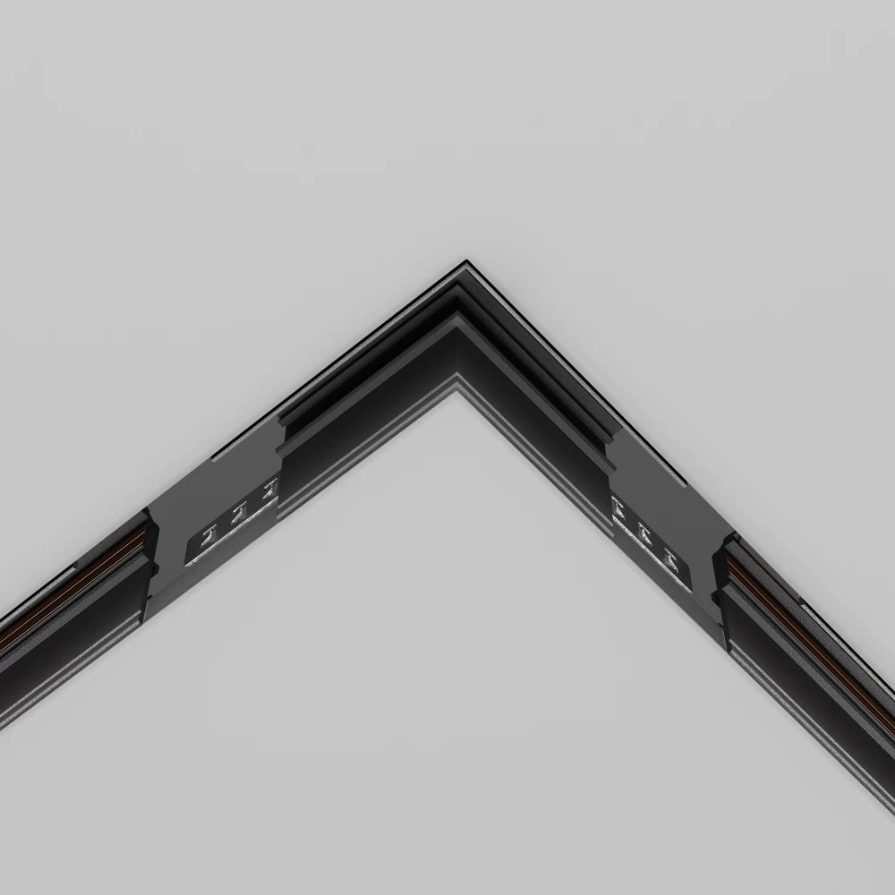 Conector L pentru sina gips-carton incastrata 12.5mm Exility din Aluminiu Negru