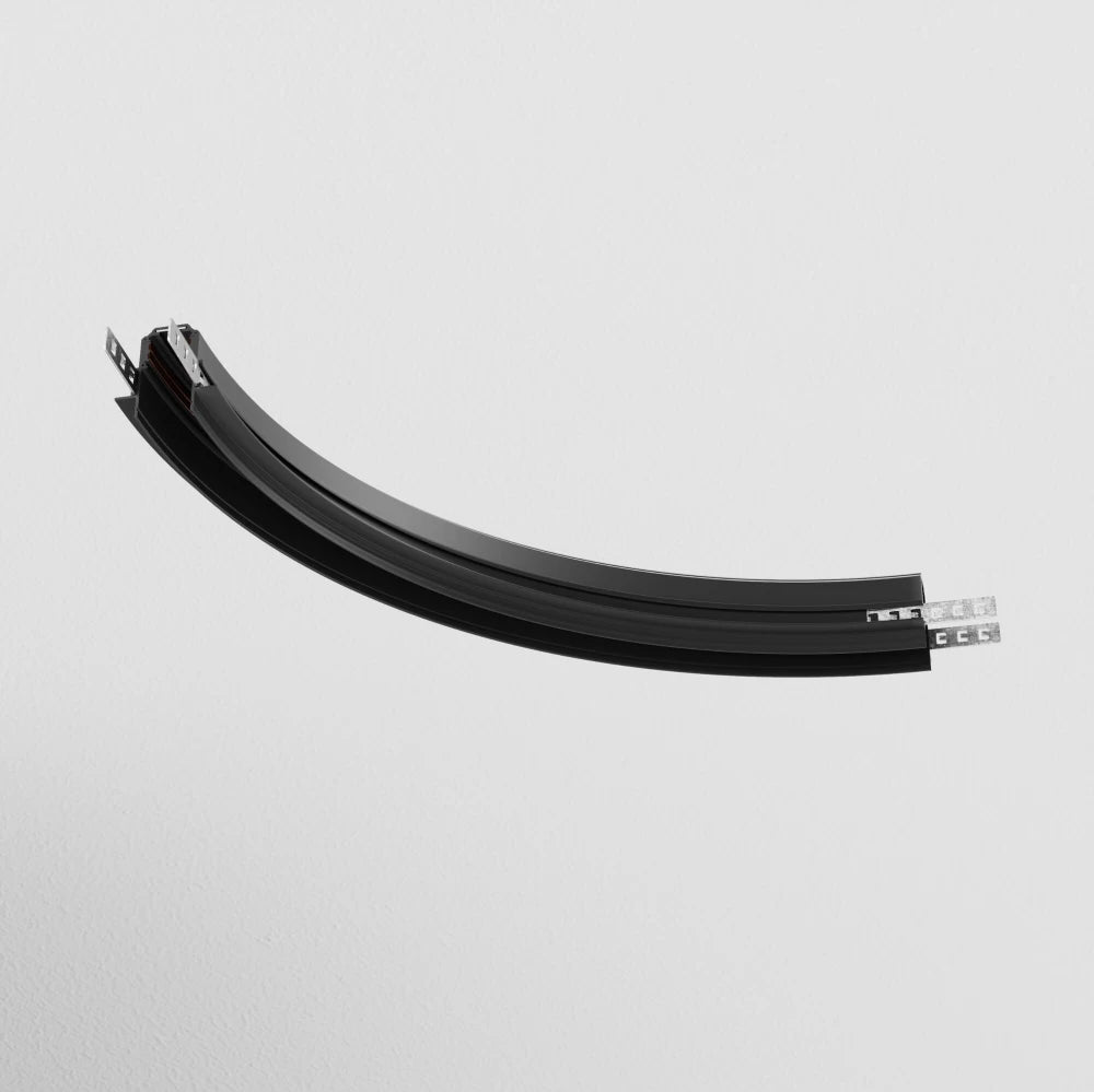 Conector semicer pentru sina gips-carton 12.5mm Radius Exility din Aluminiu Negru