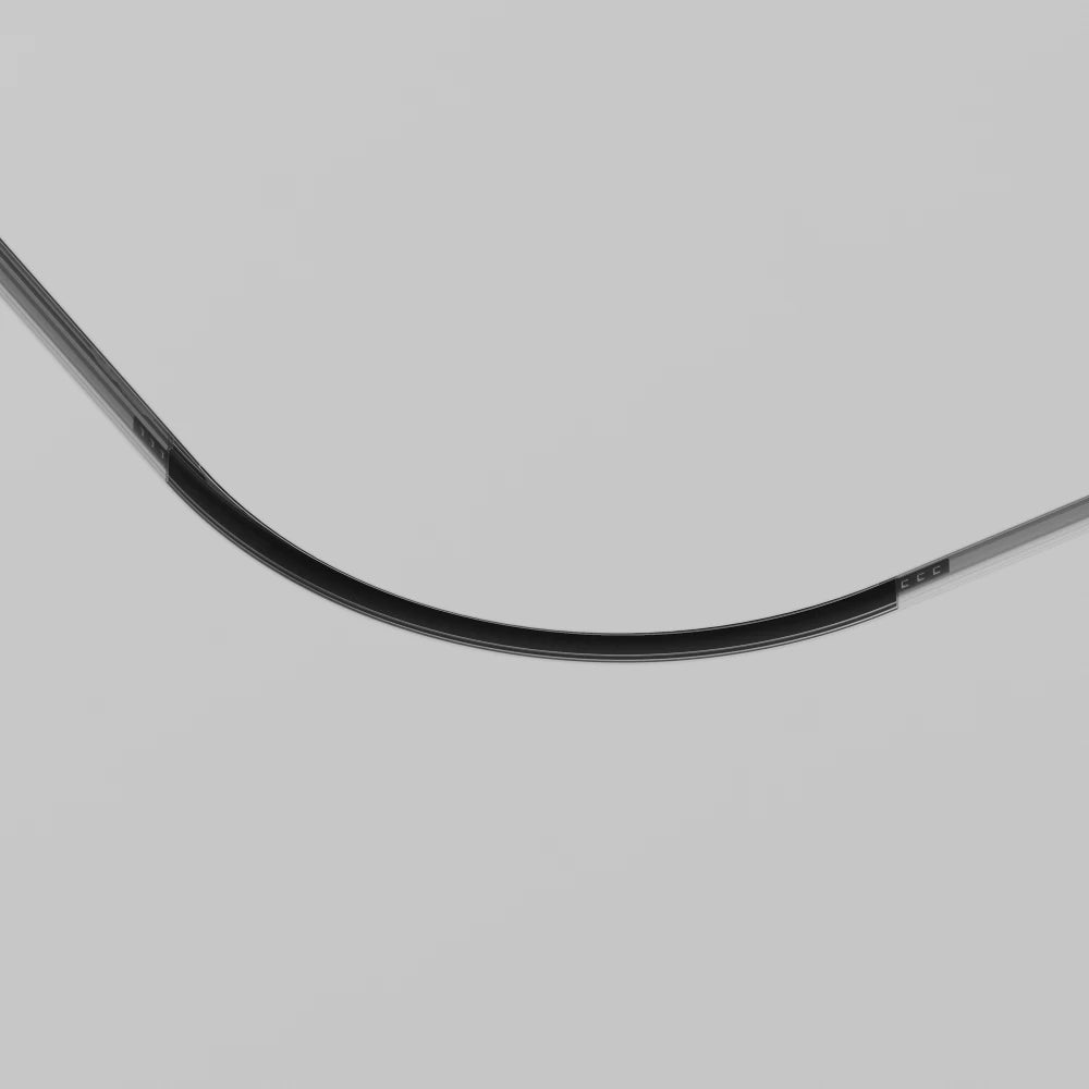 Conector semicer pentru sina gips-carton 12.5mm Radius Exility din Aluminiu Negru