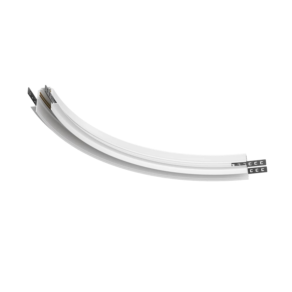 Conector semicer pentru sina gips-carton 12.5mm Radius Exility din Aluminiu Alb