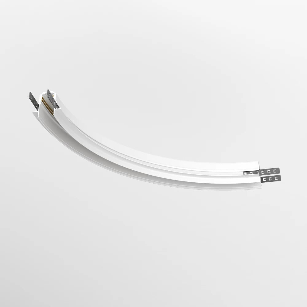 Conector semicer pentru sina gips-carton 12.5mm Radius Exility din Aluminiu Alb