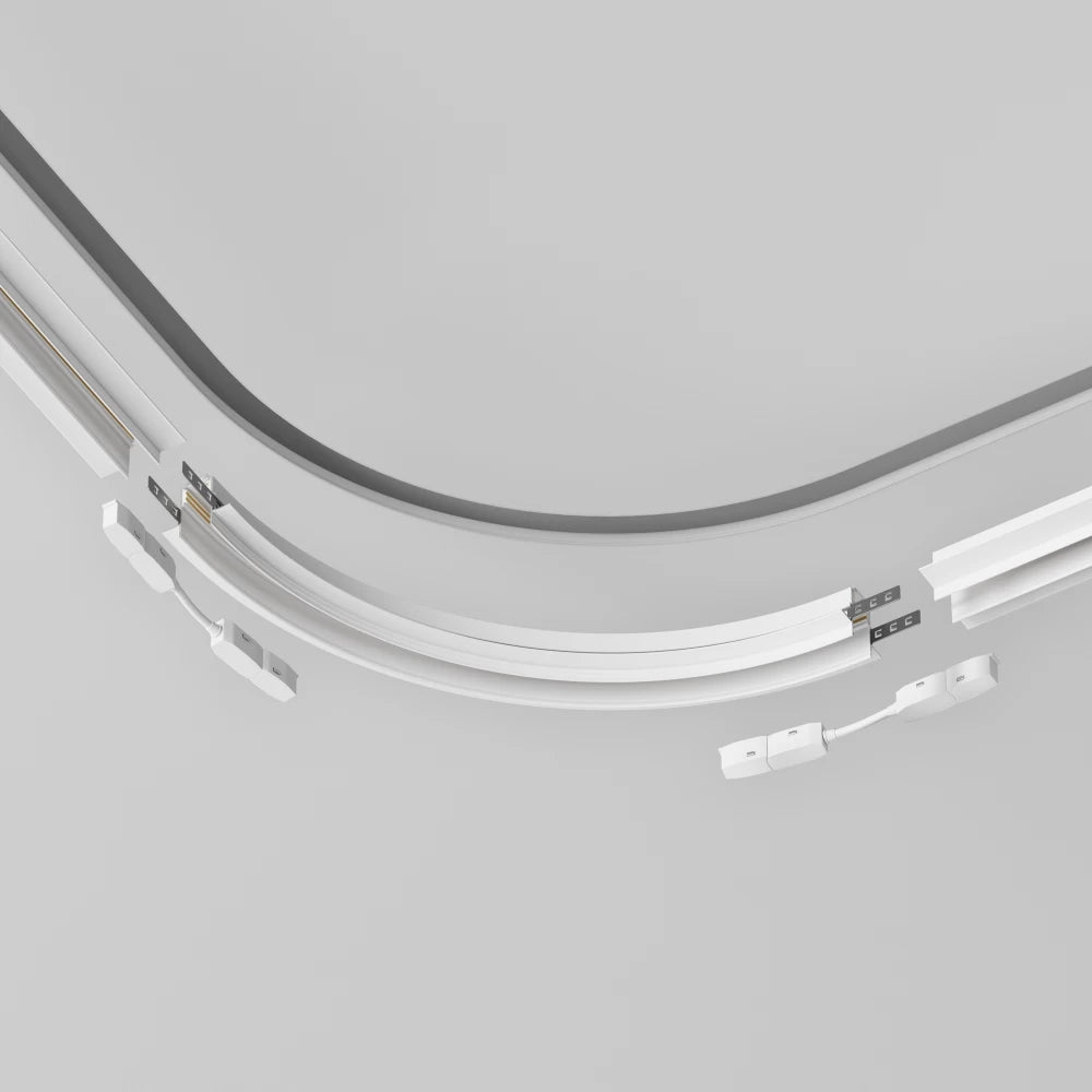 Conector semicer pentru sina gips-carton 12.5mm Radius Exility din Aluminiu Alb